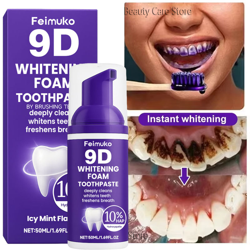 Teeth Whitening Toothpaste - Mousse dentifrice blanchissante 9D Purple –