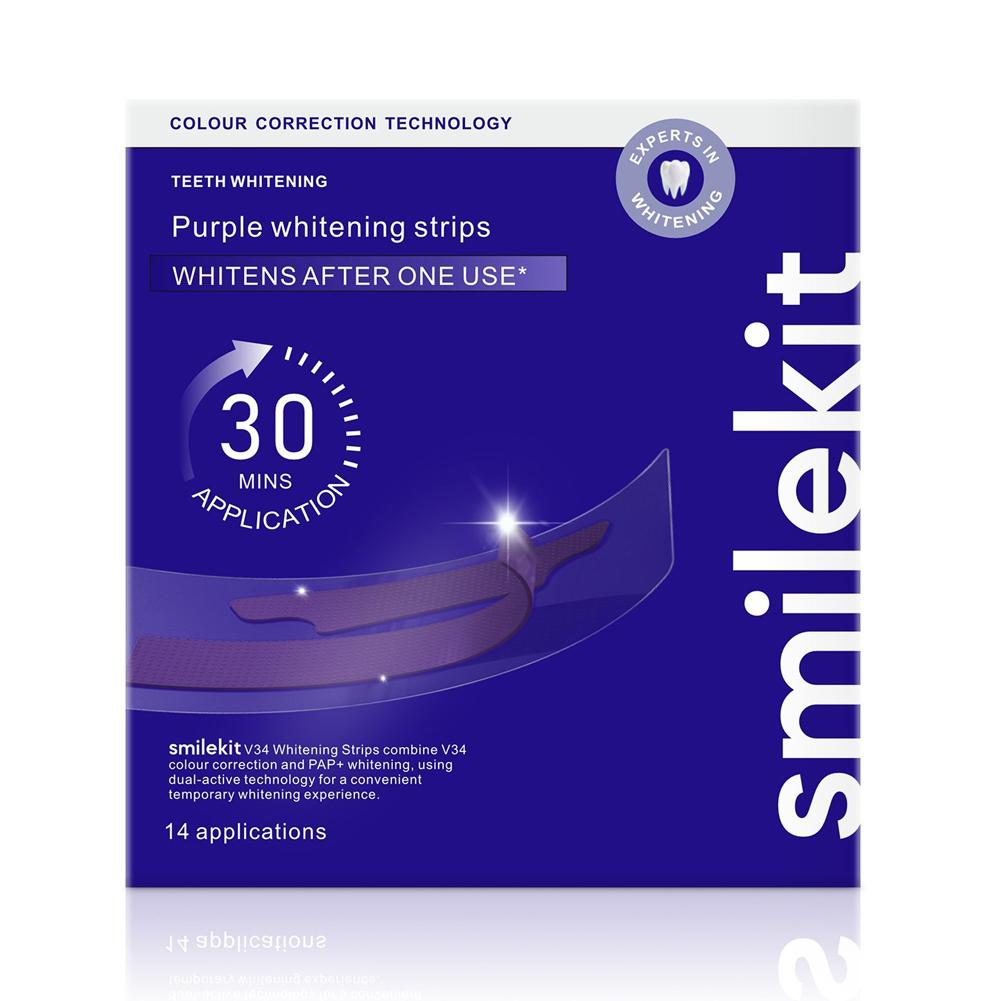 Teeth Whitening Crest - ﻿ Bandes blanchissantes Smilekit violettes V34