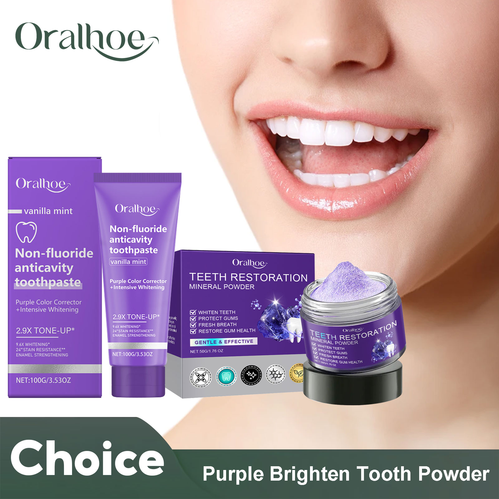 Teeth Whitening Charcoal - Poudre de nappode pour la domination