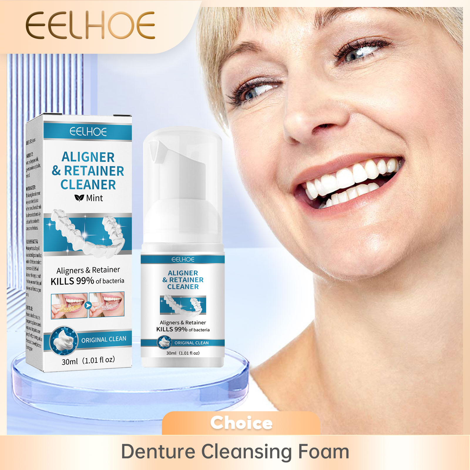 Teeth Whitening Toothpaste - Aligneur de prothèses dentaires, mousse nettoyante