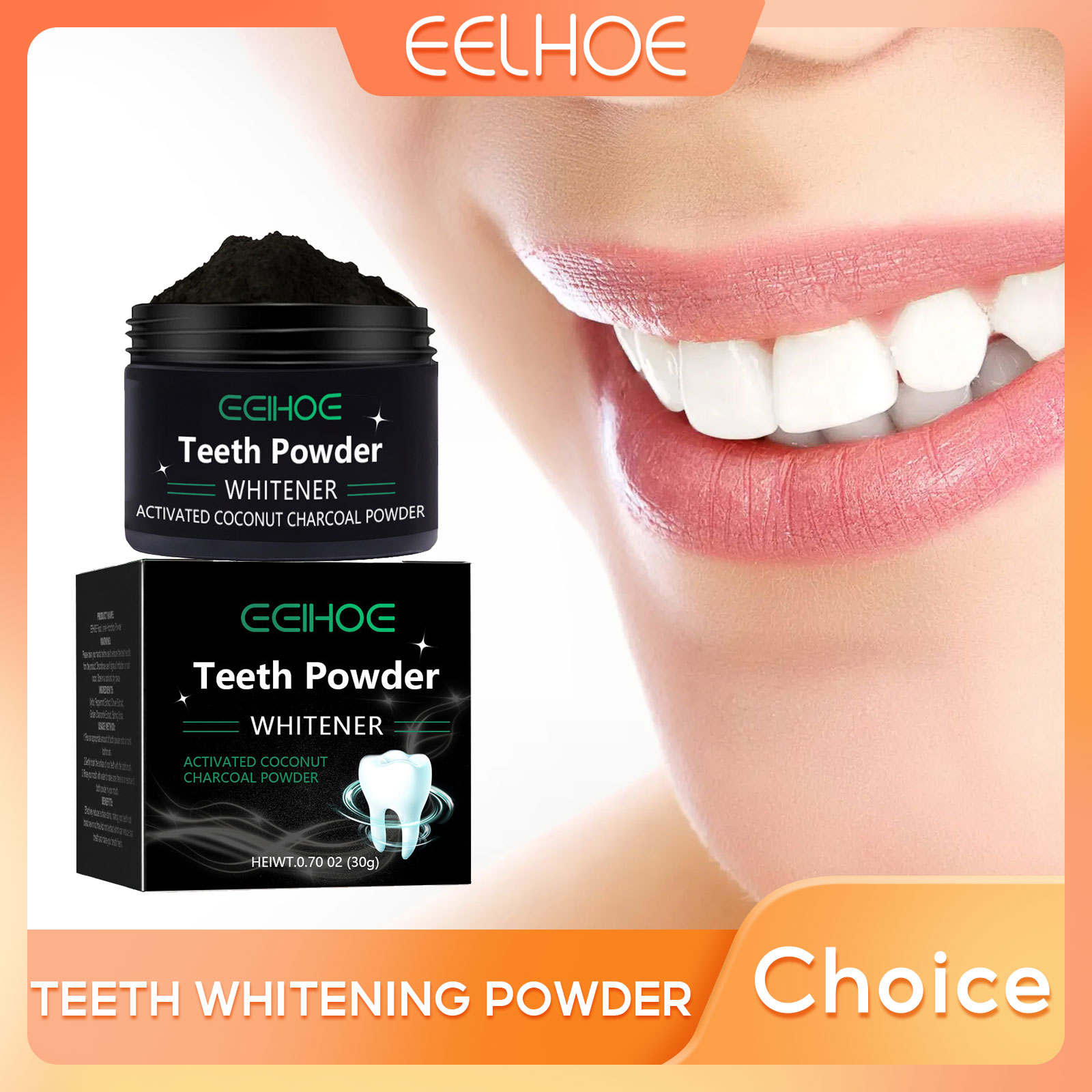 EELHOE poudre de charbon de bo - Teeth Whitening Charcoal avis et prix