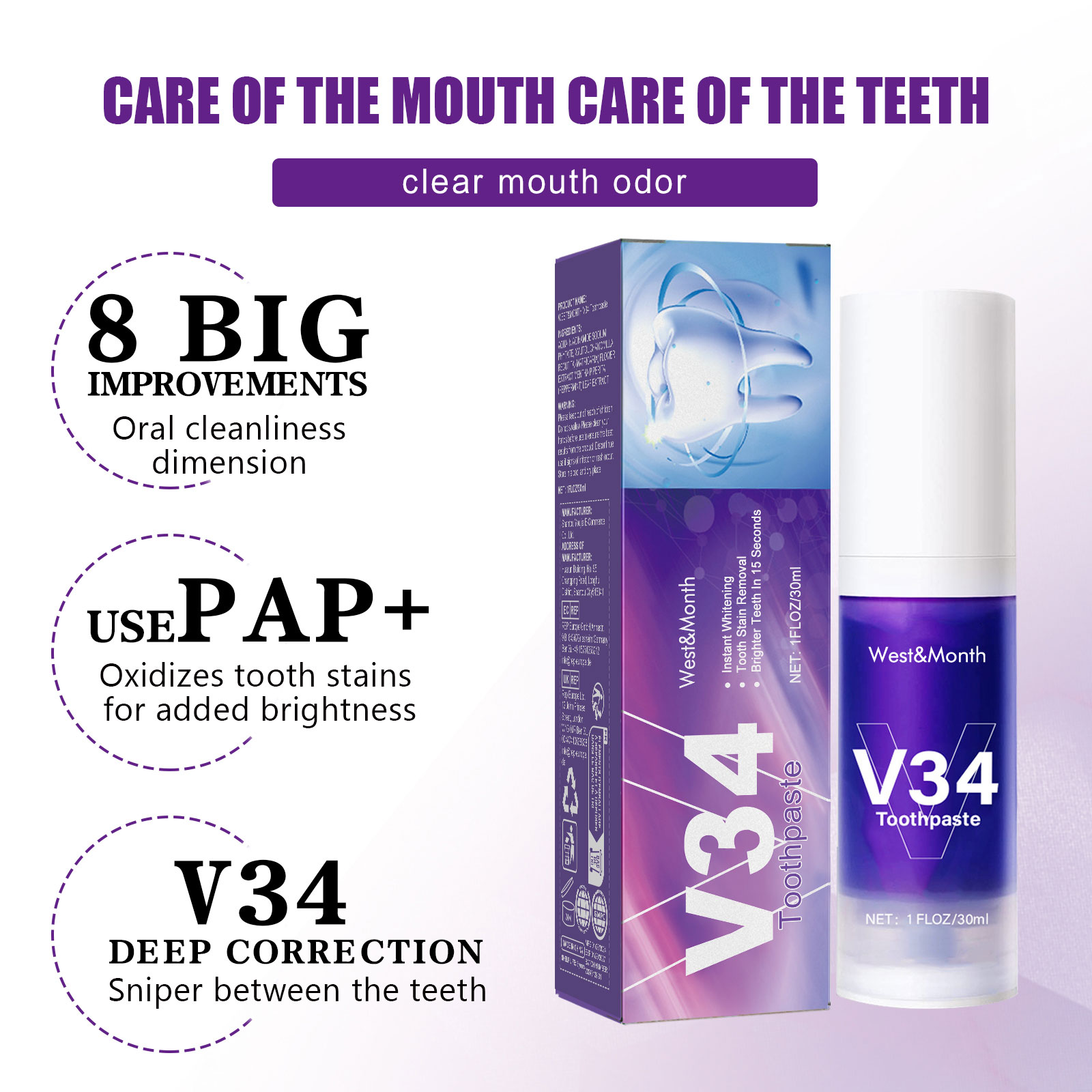 Mousse nettoyante pour les den - Teeth Whitening Crest avis et prix