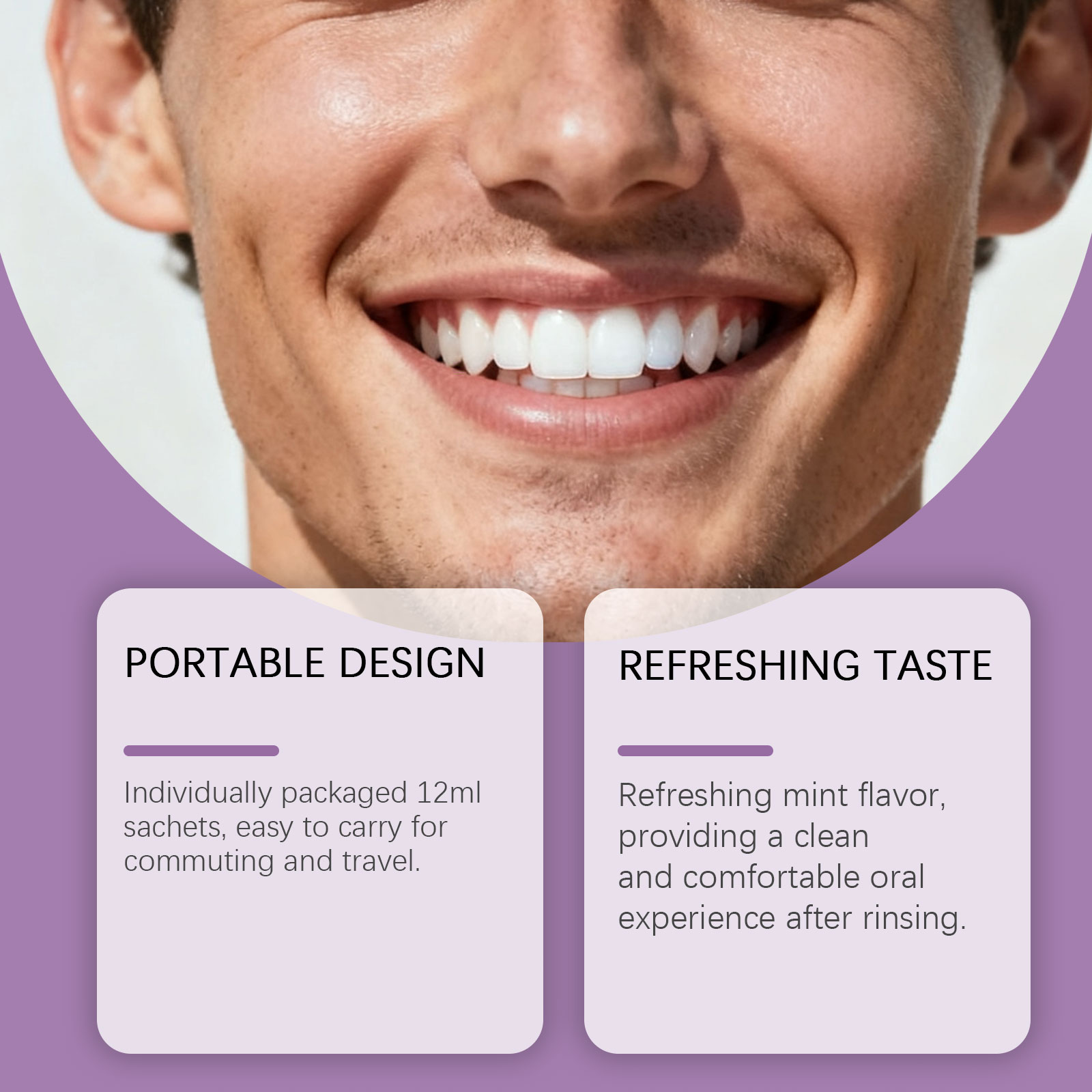 Bain de bouche violet pour le  - Teeth Whitening Gum avis et prix